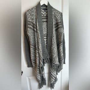 American eagle cardigan, grey/white, size medium